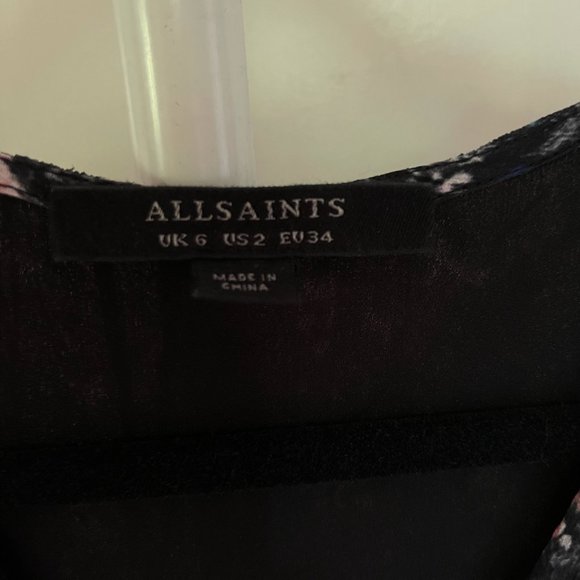 AllSaints Black Kaylee Sketch Playsuit - Picture 4 of 4